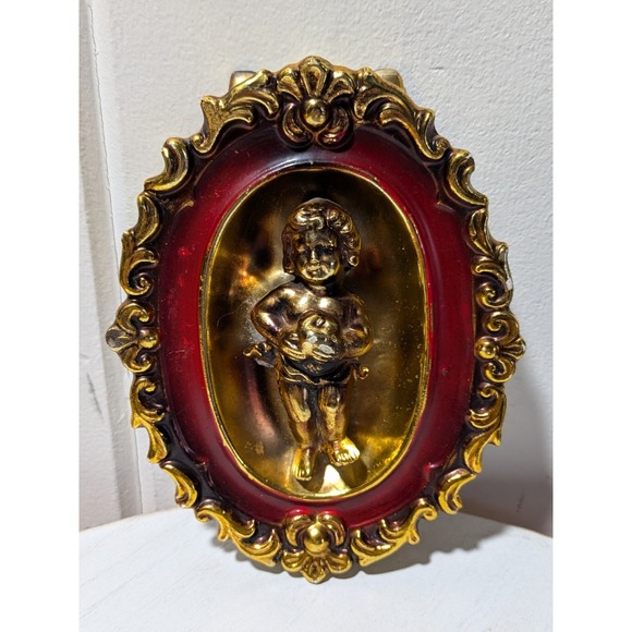 Other - Vintage Gold-Tone Cherub/Putto Wall‎ Plaque — Baroque Style, Made in Japan